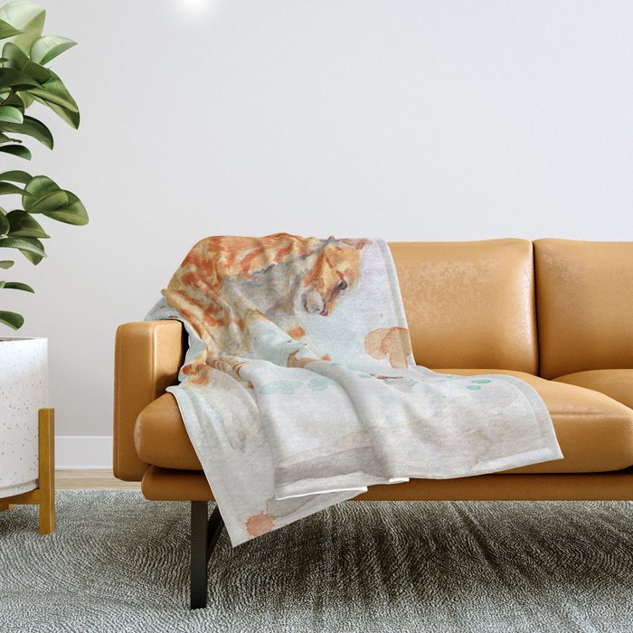 Pouncing Cat Throw Blanket