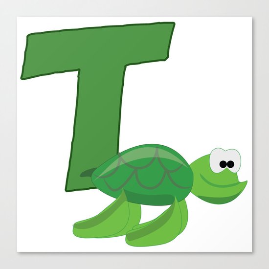 T Is For Turtle Canvas Print