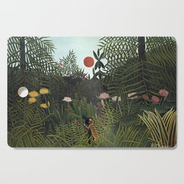 Henri Rousseau's Virgin Forest with Sunset (1910) Cutting Board