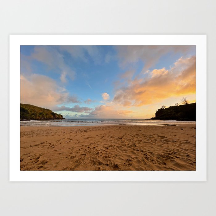 Beach Sunrise, Lawai Beach, Kauai Art Print