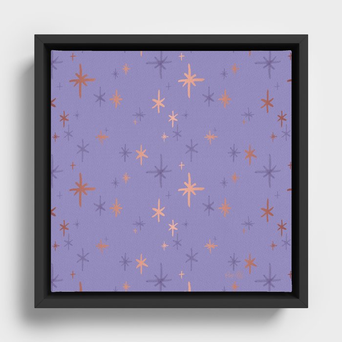 Stars Pattern - Rose Gold Palette Framed Canvas
