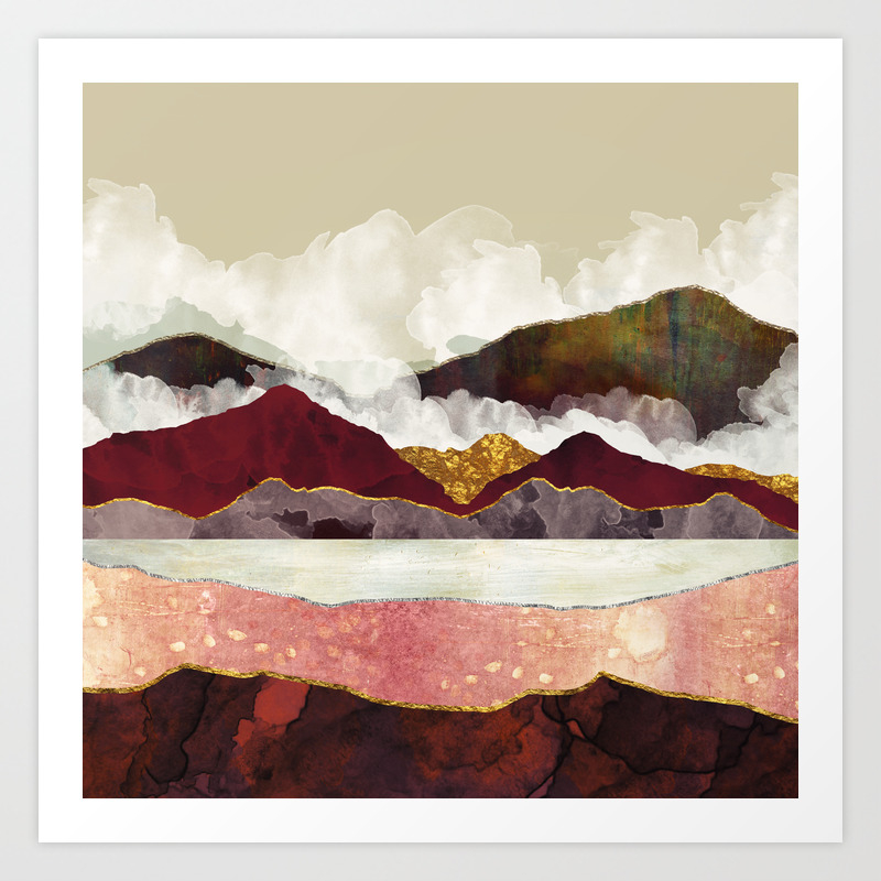 Melon Mountains Art Print by Spacefrogdesigns