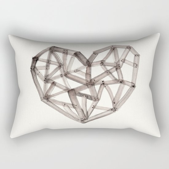 Wooden Heart Rectangular Pillow