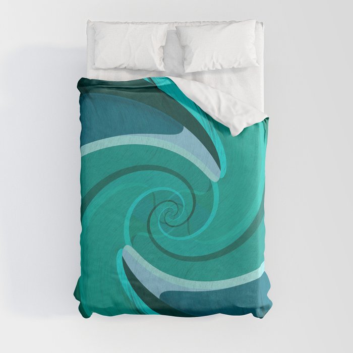 Wrapped in Ribbons: Blue/Green Duvet Cover