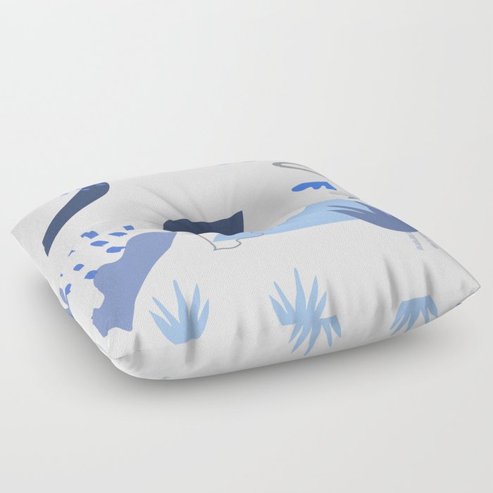 Blue Beach Vibes Matisse Inspired Floor Pillow