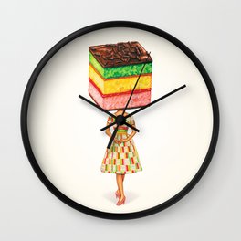 Cake Head Pin-Up: Italian Rainbow Cookie Wall Clock