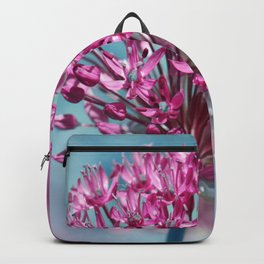 Allium pink Backpack | Mixed Media, Abstract, Nature, Photo 