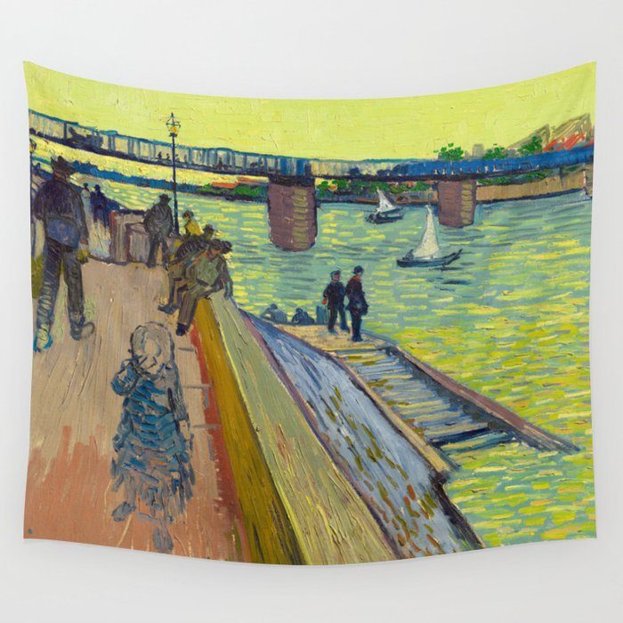 Le Pont de Trinquetaille in Arles, 1888 by Vincent van Gogh Wall Tapestry