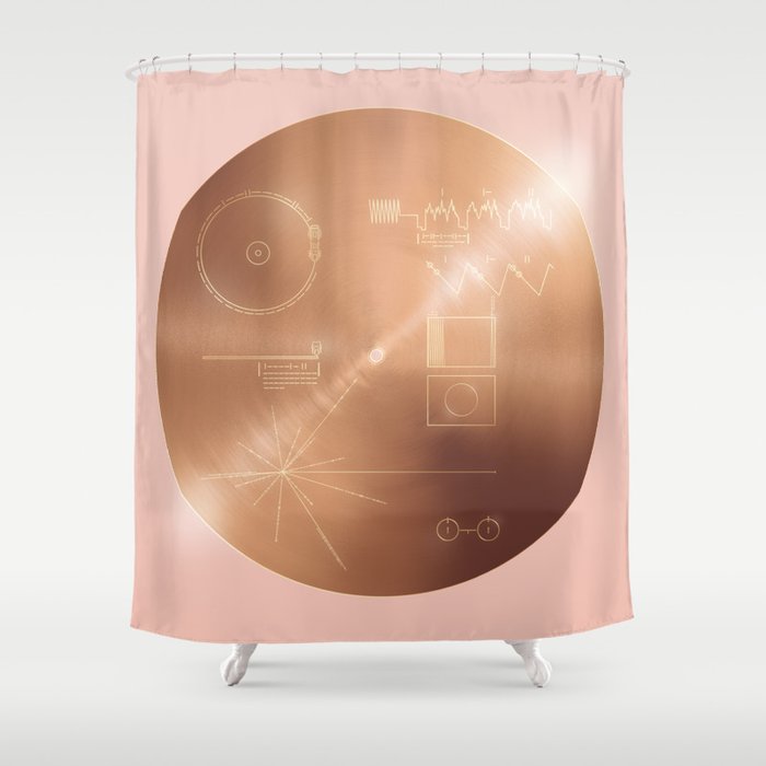 Voyager Golden Record - Rose Variant Shower Curtain