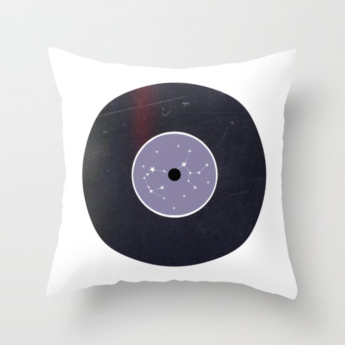 Vinyl Record Zodiac Sign Sagittarius Throw Pillow