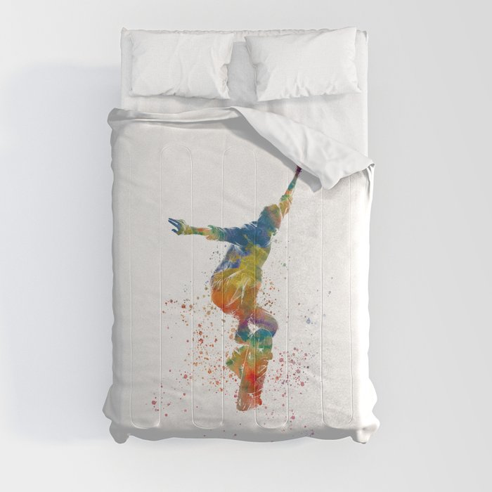 watercolor skater Comforter