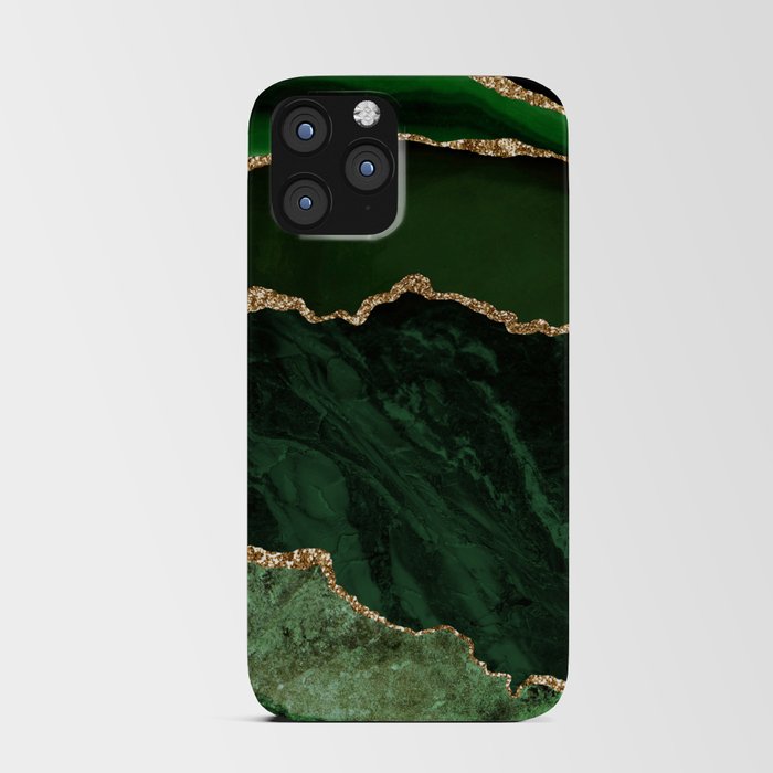 Beautiful Emerald And Gold Marble Design iPhone Card Case
