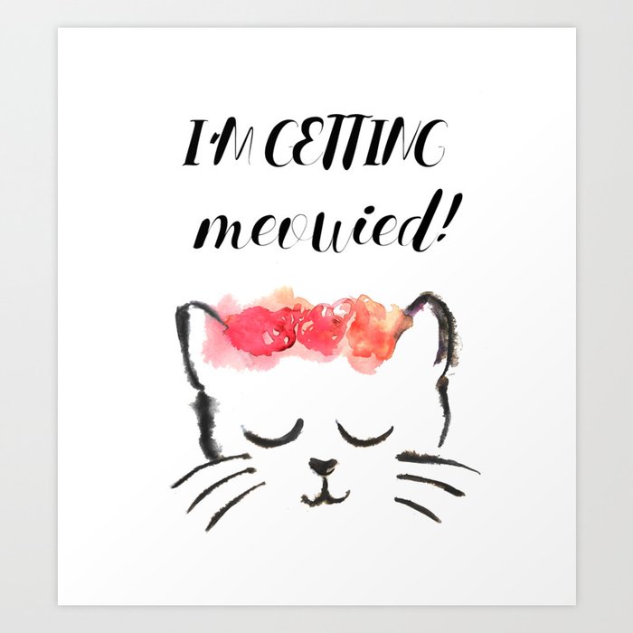 Cat Wedding Art Print