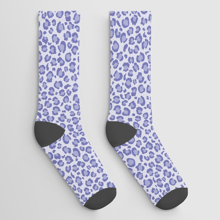 Periwinkle Very Peri Leopard Print Animal Print Cheetal Print Purple Socks