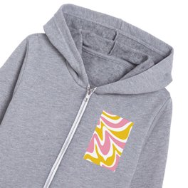 Liquid Abstract Waves \\ Pastel Pink & Yellow Kids Zip Hoodie