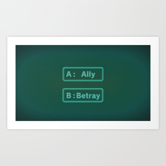 Ally Betray / Zero Escape - Virtues Last Reward Art Print