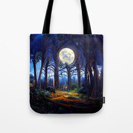 During a full moon night Tote Bag