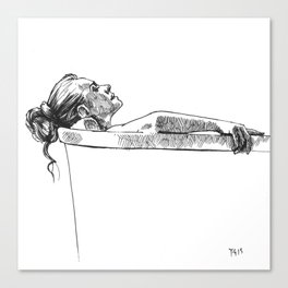 Woman relaxing in the bath Canvas Print