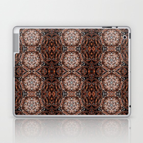 Liquid Light Series 56 ~ Orange & Grey Abstract Fractal Pattern Laptop & iPad Skin