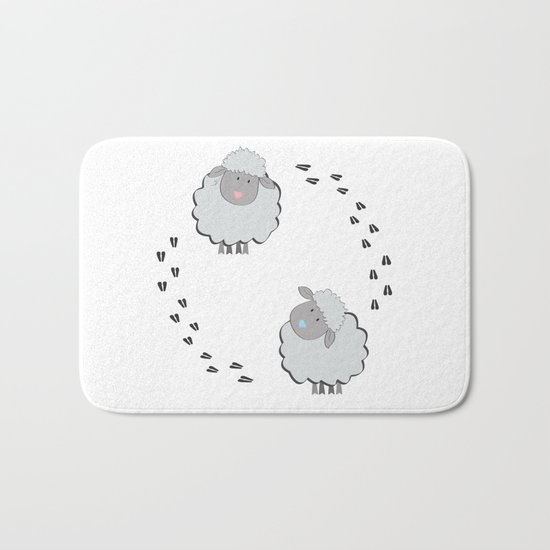 Cute Couple Bath Mat