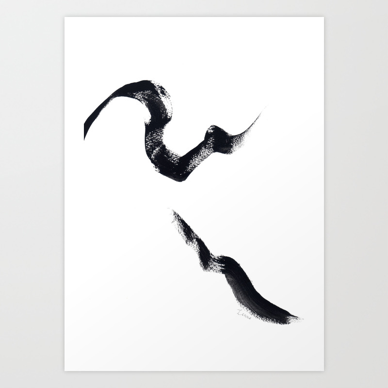 Live Your Color No 15 Abstract Modern Minimalist Painting Black
