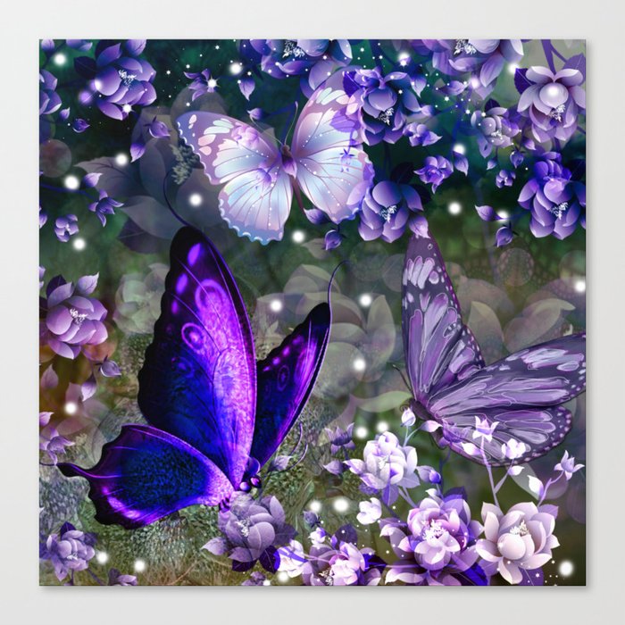 Lavender Butterfly Garden  Canvas Print