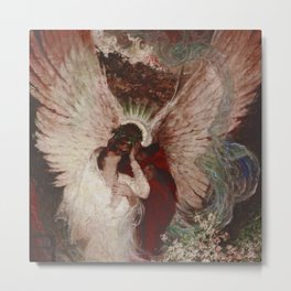 The Lovers romantic portrait painting by Dean Cornwell Metal Print | Anniversary, Alwaysandforver, Marriage, Painting, Thekiss, Poppies, Couple, Angels, Wedding, Love 