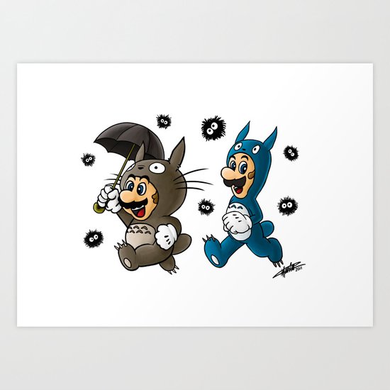 Super Totoro Bros. Alternative Art Print