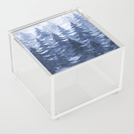 Watercolour Trees - Navy Acrylic Box