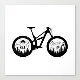 Mountain Bike Black&White Canvas Print