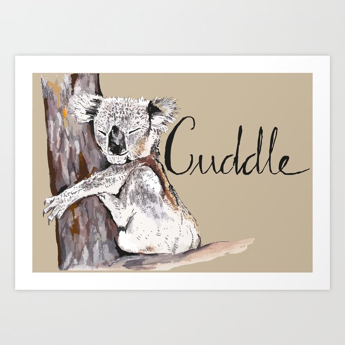 koala cuddle Art Print