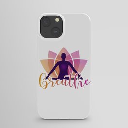 Meditation and breathing spiritual awakening silhouette  iPhone Case