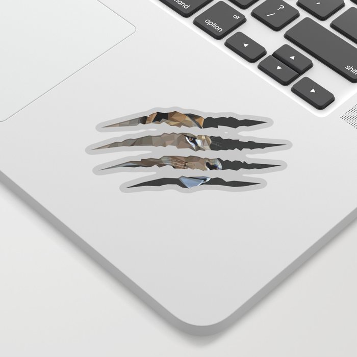 Low Poly Lioness Claws Sticker