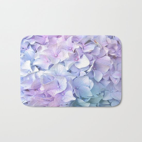 Soft Pastel Hydrangea Bath Mat