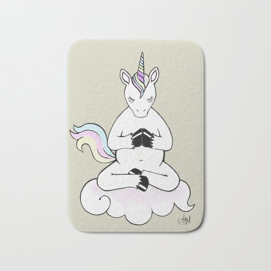 Meditating Unicorn Bath Mat