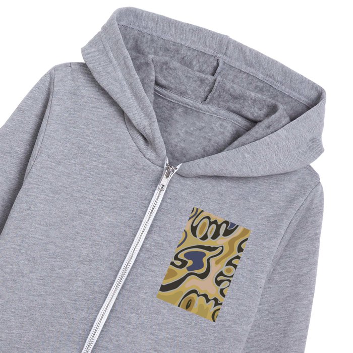 Textured Graffiti Abstract - Yellow Kids Zip Hoodie