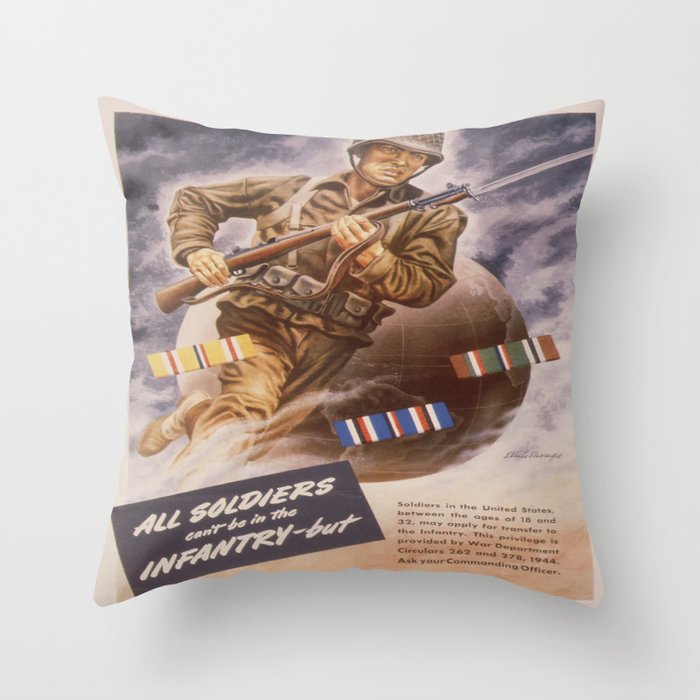 Vintage poster - U.S. Infantry Throw Pillow