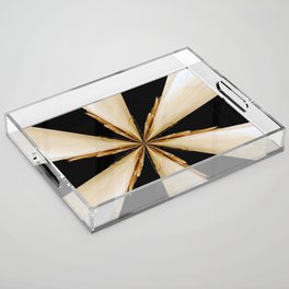 Black, White and Gold Star Acrylic Tray