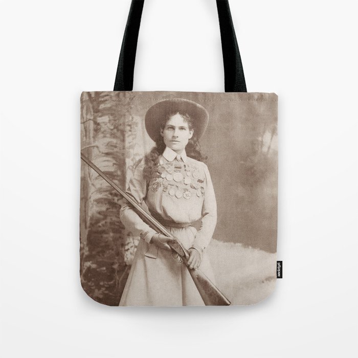 Annie Oakley Holding A Rifle - 1899 Tote Bag by War Is Hell Store | Society6