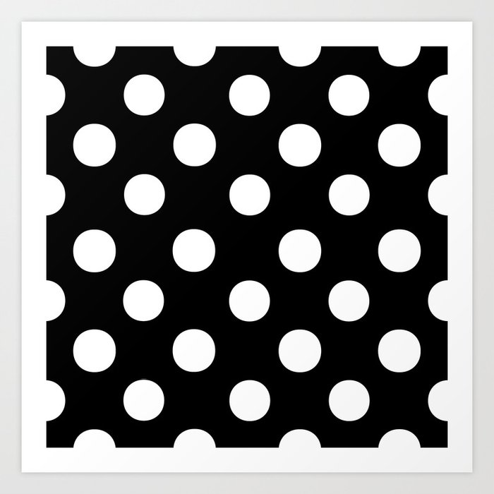 Polka Dots (White/Black) Art Print
