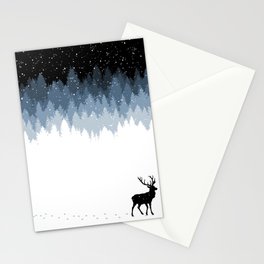 Winter Night Stationery Card