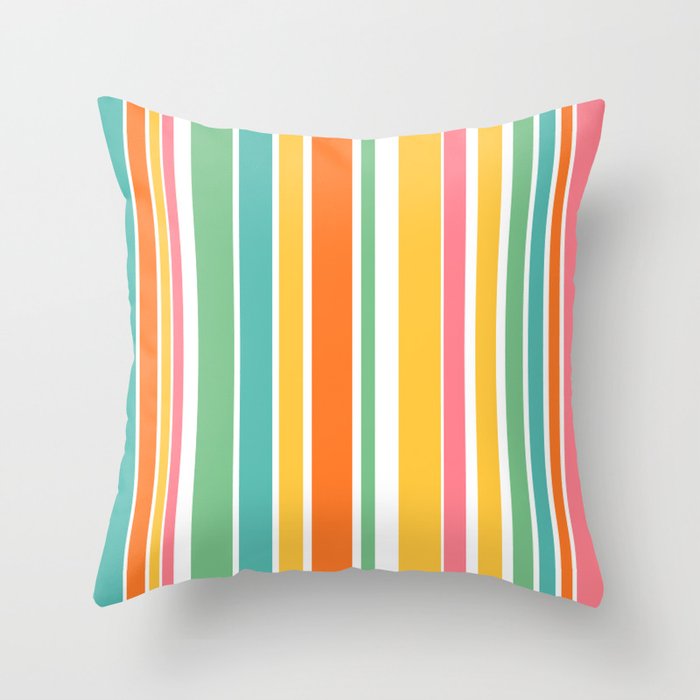 Fun Colored Stripes Throw Pillow