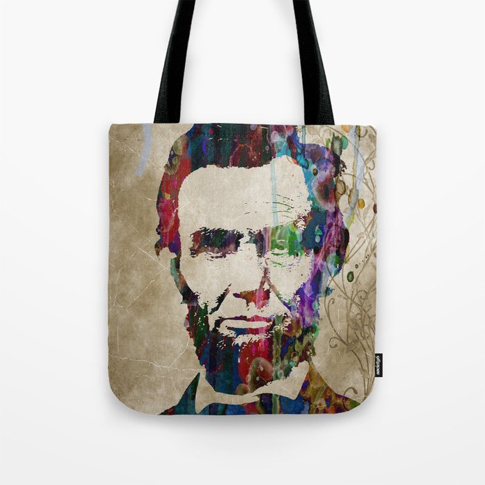 Abraham Lincoln Watercolor Modern Abstract GIANT PRINT ART Tote Bag