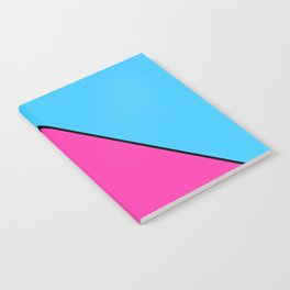 Pink Pyramid Triangle on Blue Background Notebook