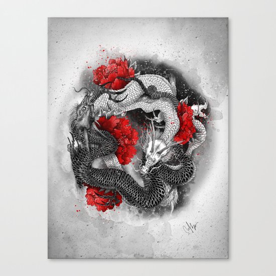 Two dragons Canvas Print