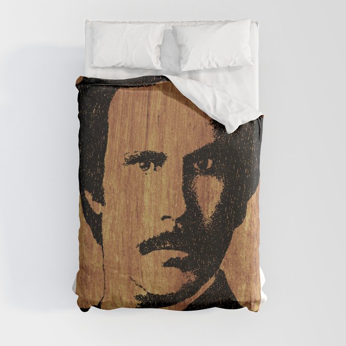 Will Ferrell Anchorman Ron Burgundy On Simulated Simulated Wood Duvet Cover