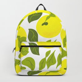 Lemon Yellow Yuzu Fruit Retro Modern Backpack