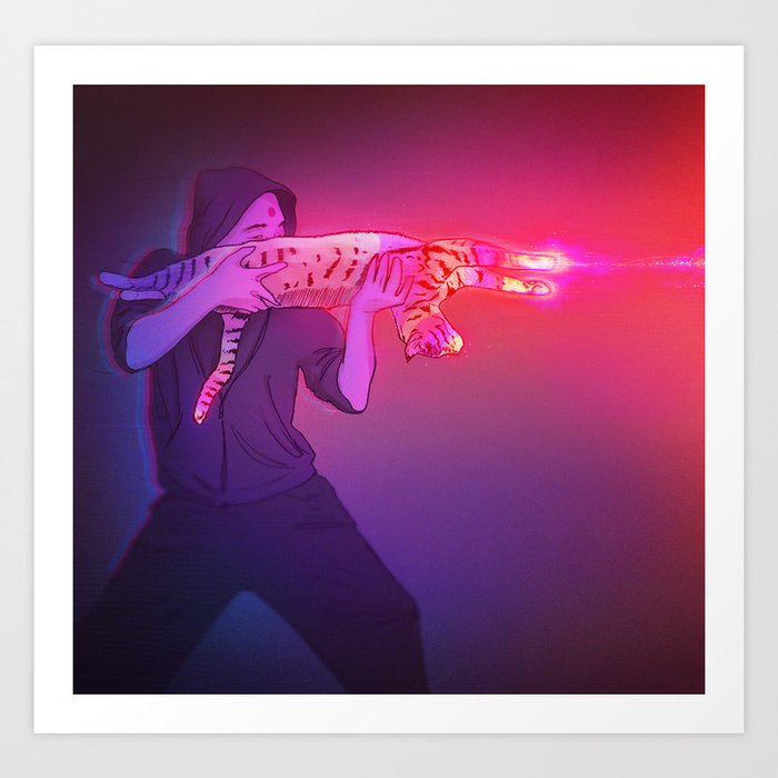 Photonic Cat Gun (Reworked from 2018 version) Art Print