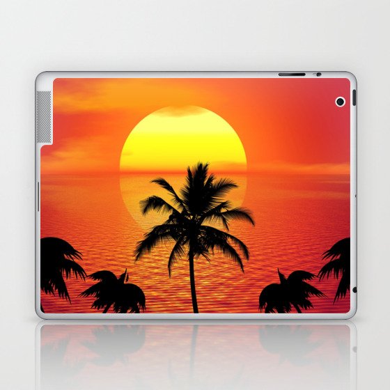 sunset on palm island Laptop & iPad Skin