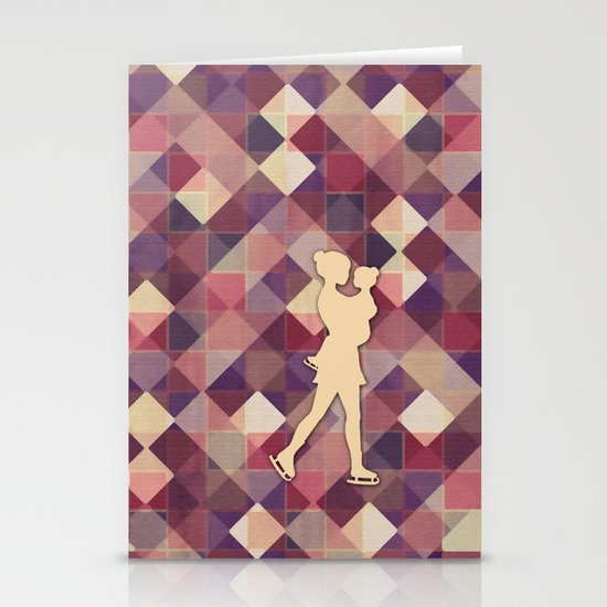 Motherhood - Ice-skating mama and child cut out Stationery Cards